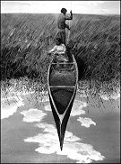 Wild-rice harvesting by Indian couple