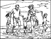 Family at the beach